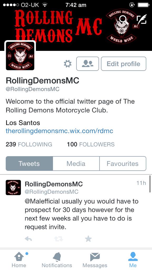 RollingDemonsMC's tweet photo. 100 followers! Thanks to everyone!!! http://t.co/JQX9Ubs1fw