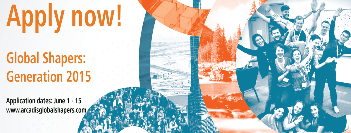 ArcadisGS's tweet photo. The application phase of Global Shapers has started!  #ARCADISGS http://t.co/RYYz8WN8g7 #arcadis http://t.co/9bFn0CipUk