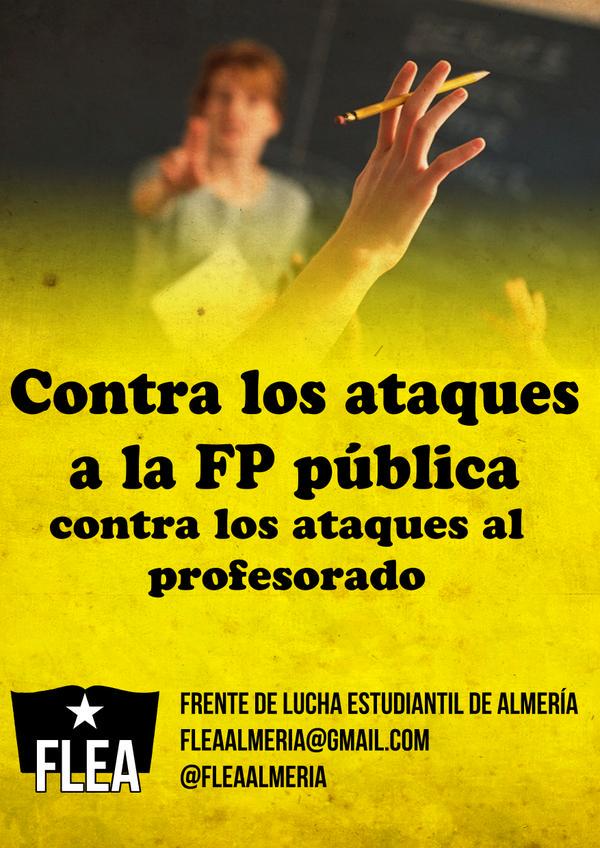FLEAalmeria's tweet photo. Que se escuche nuestra voz contra los ataques a la FP pública:  #VAmosaparardespidosfp #NoDespidoPTFP #FPsinDespidos http://t.co/eW3Xcnp6yX