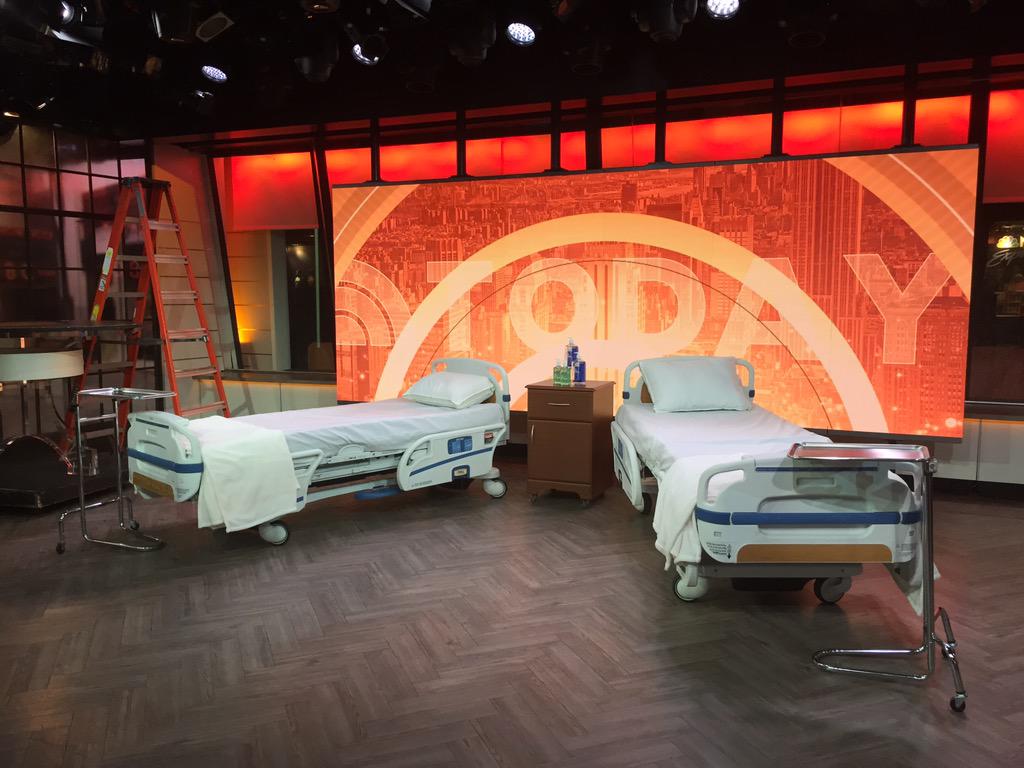 bhaviland's tweet photo. The @TODAYshow is a multifaceted operation #4AM #OrangeRoom view #puddingplease http://t.co/Hntat1k9Wp