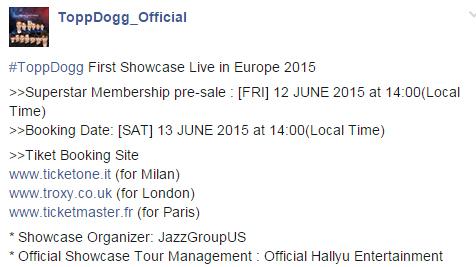 XENO_T_staff's tweet photo. #ToppDogg First Showcase Live in Europe 2015. Ticket Booking Information. https://t.co/EZArqpo1ee http://t.co/92Z1oHQhpl