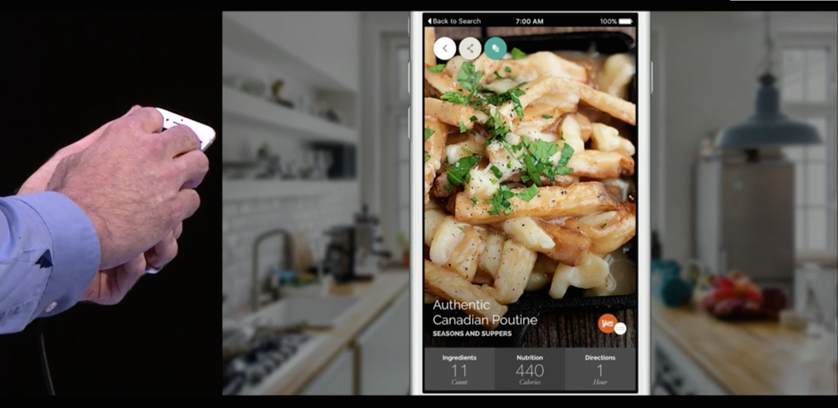 yummly's tweet photo. See us in Apple's #WWDC keynote? Just search for an ingredient in iOS search and get deeplinked to a recipe! #WWDC15 http://t.co/HVi5xrby4G