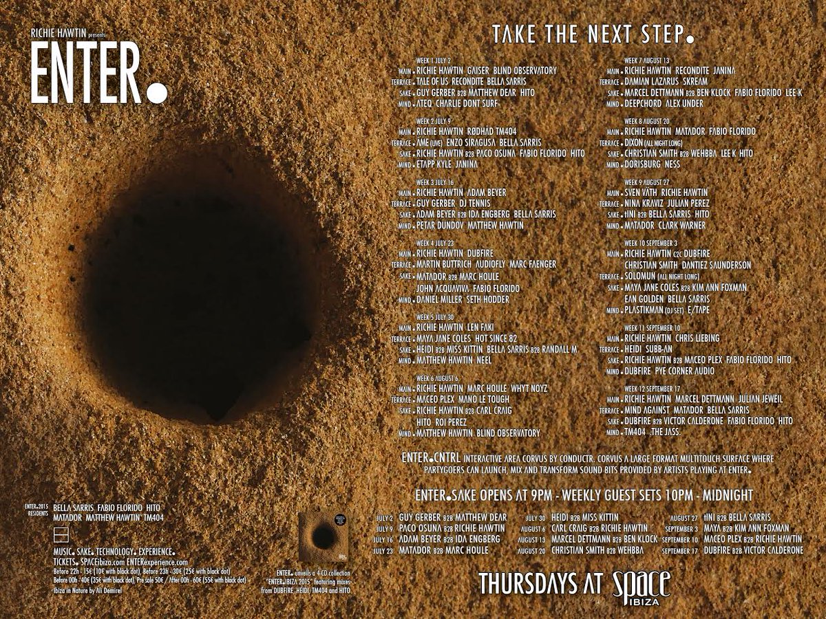 And finally... here's the full season line-up including dates! SEE YOU IN IBIZA! #ENTERexperience