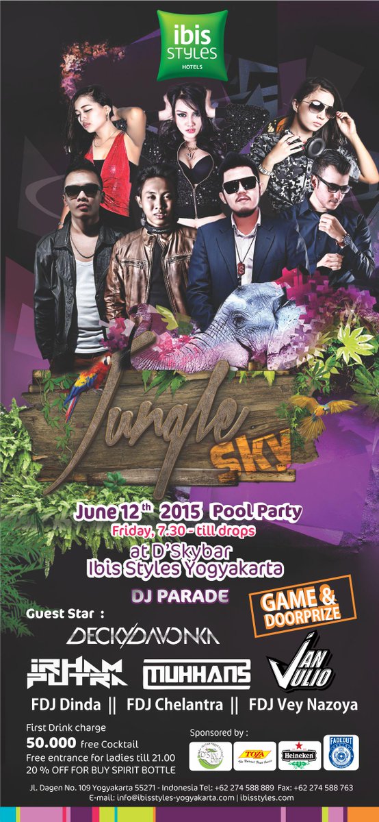 PDJS_Solo's tweet image. "JUNGLE SKY", 12th June 2015 Skybar @ibisstylesyogya Cc: @DJ_IrhamPutra @deckydavonka @Muhhanss #PoolParty #Jogja