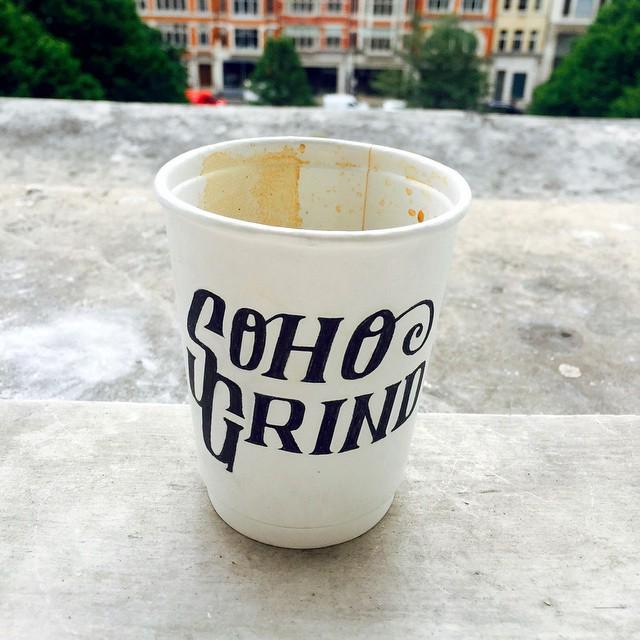 Druthersco's tweet photo. By j.cad Afternoon coffee from @sohogrind #typegang #illustration #art #design #typography #typematters #typetime #… http://t.co/Lk8mWnUmjB
