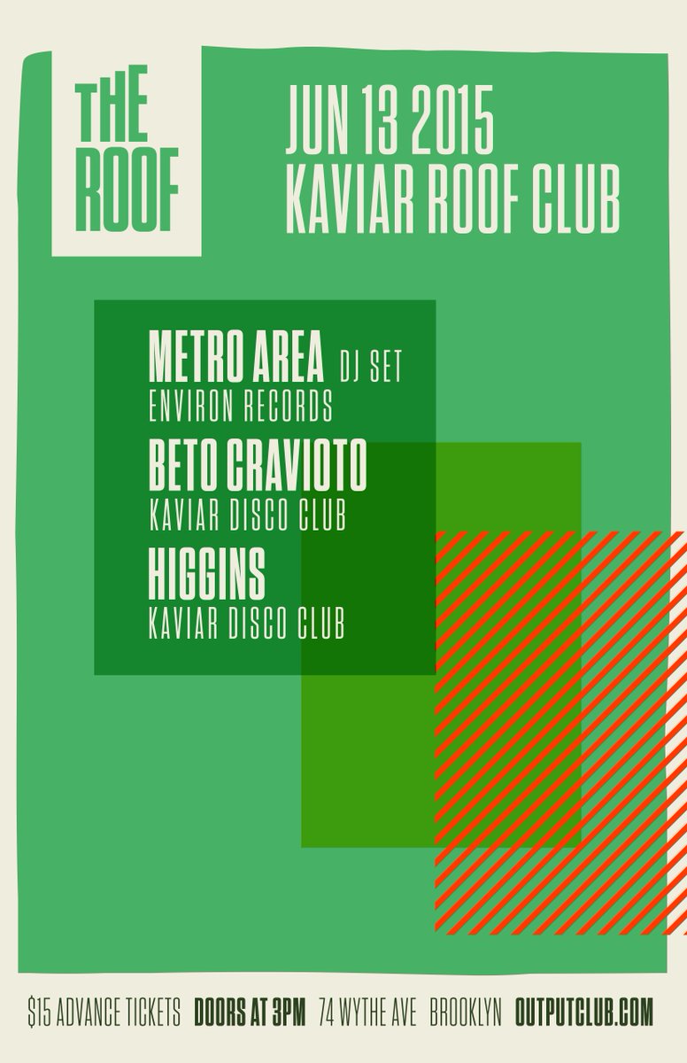 ATTN NY peeps!  @MetroAreaNYC plays The Roof at <a href="/OutputClubBK/">Output Club</a> this Sat with <a href="/Thisis_BETO/">Beto Cravioto</a> and @higginsaudio