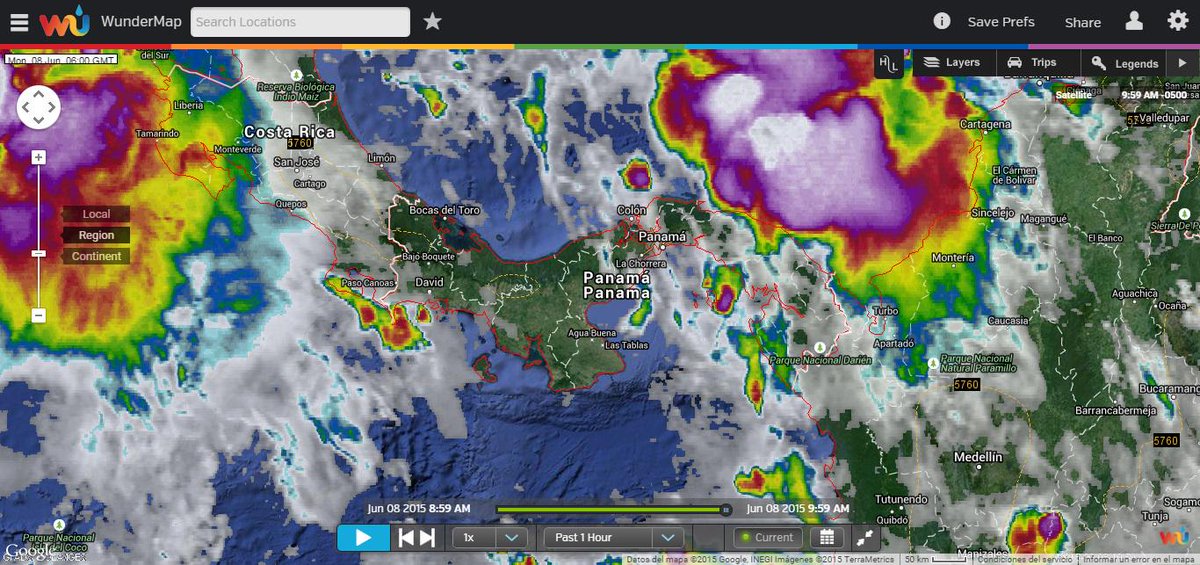 CRPBaru's tweet image. 8/6-10:02am Imagen Satelital Infrarroja sobre #Panamá #WunderMap
