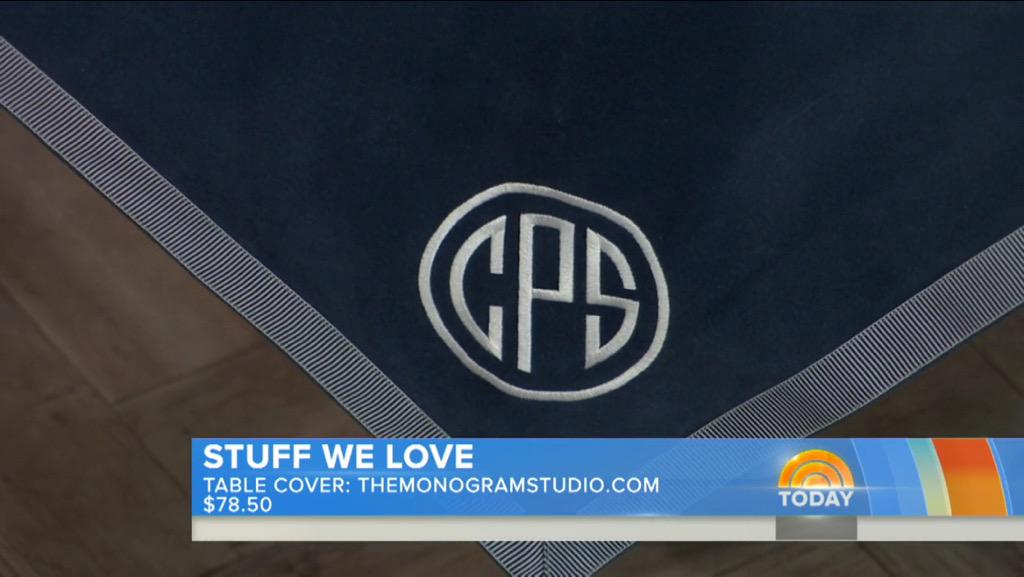 Monogram_Studio's tweet image. Thank you @ChassiePost for including The Monogram Studio's "Bridge Table Cover" as a "Stuff We Love" item @TODAYshow
