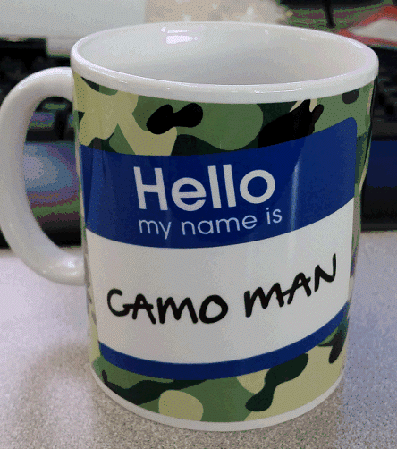 CamoManReal's tweet photo. Thanks @rockville1973 for sending me a picture of this mug. I can't wait until I actually get it in my hands! http://t.co/V059KRmZKW