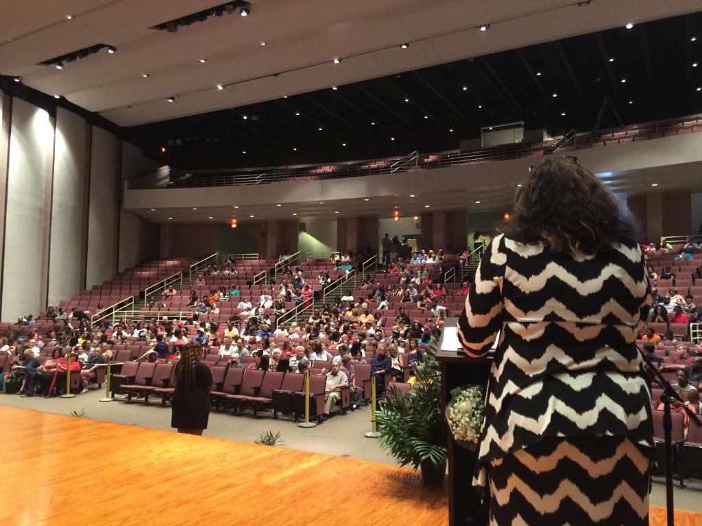 Principal Talaat addresses Liberty Graduation at Durrett