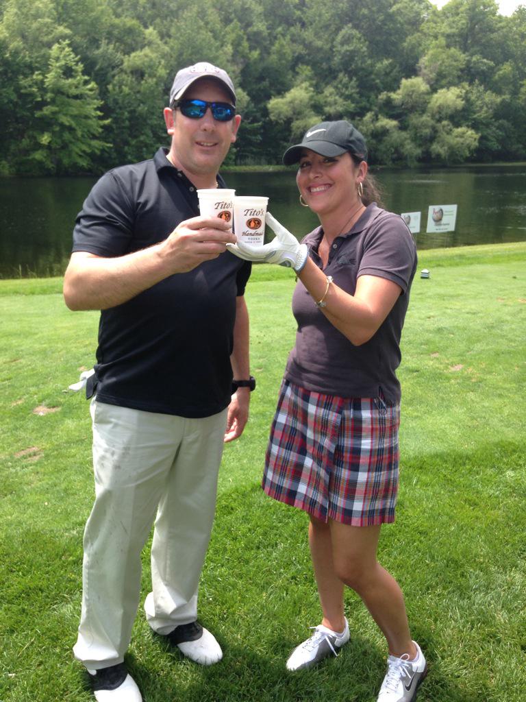 TwittiKat's tweet image. @TitosVodka Arnold Palmers for the @dishrestgroup #firstteect golf tourney #cheers