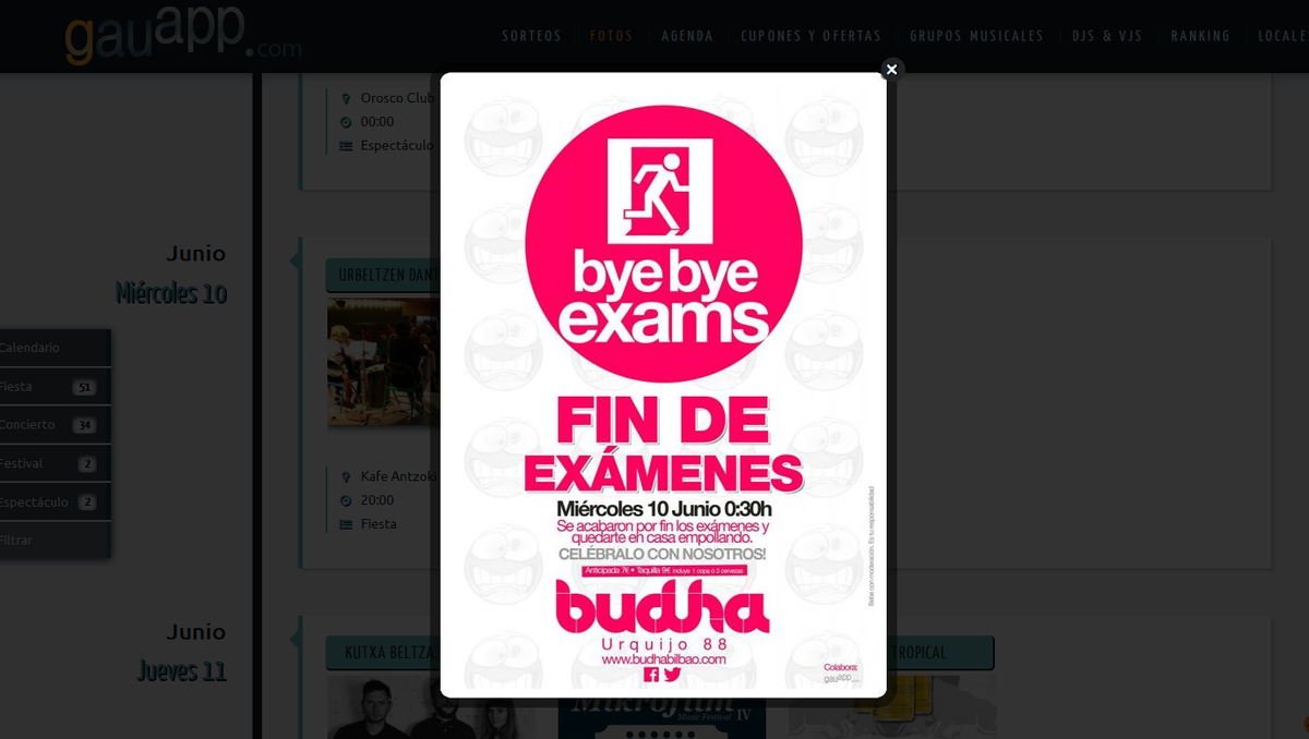 gauapp's tweet photo. @BudhaBilbao abre este miercoles para que lo des todo después de los exams! Seguro que no hay mejor desfogue! http://t.co/dD2rdoBSxk
