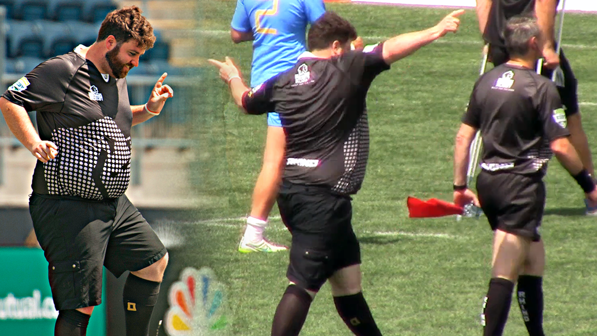 USASevensRugby's tweet photo. The rugby fan who dressed up as a referee can play for me any day. VIDEO: https://t.co/tIArTETZxO http://t.co/4Thh57jEY0