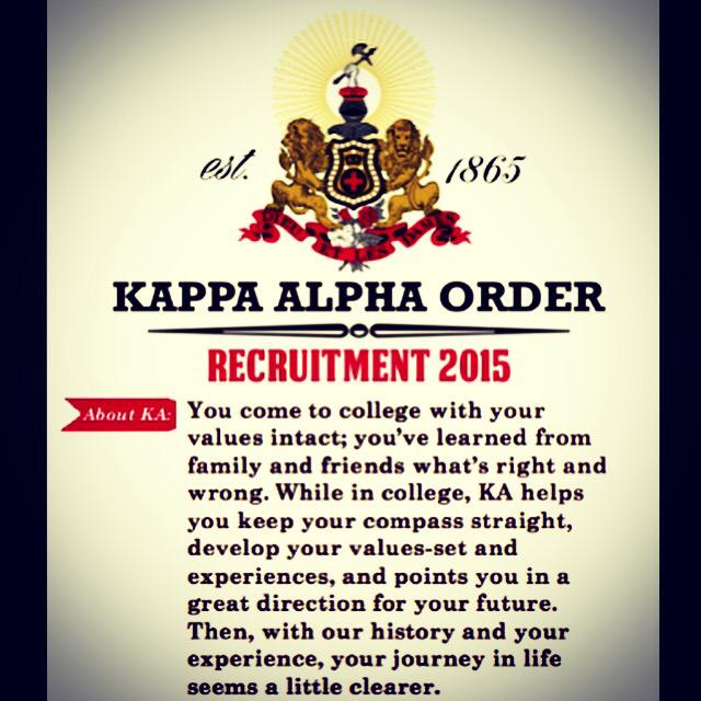 Our second organization that we will be highlighting this month is Kappa Alpha Order. #GoGreekJSU <a href="/KADeltaPhi/">KA at JSU</a>