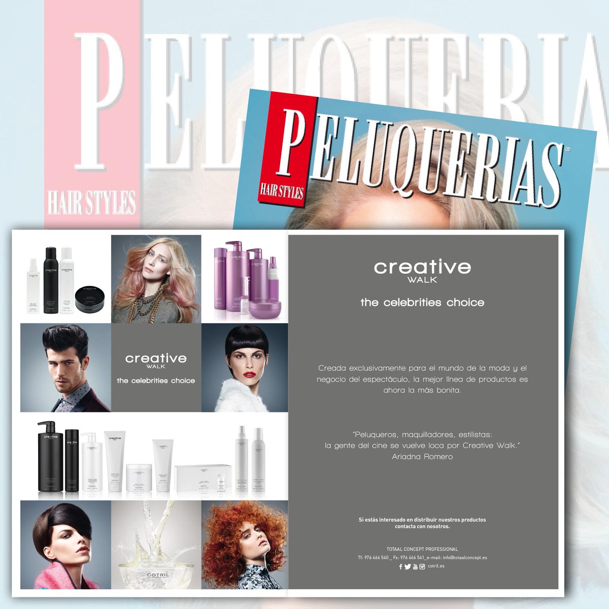 revPBpeluqueria's tweet photo. @Cotril_TC España visto en/as seen on #revistapeluquerias #PHS522
contacto 976 466 540
info@totaalconcept.es http://t.co/jvUnrXTE9P