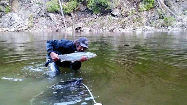 QuebecSporting's tweet image. Dartmouth River - June 7, 2015
#GaspeQuebec #AtlanticSalmonFishng #GuideService #Sage #Rio #Hookup #Release