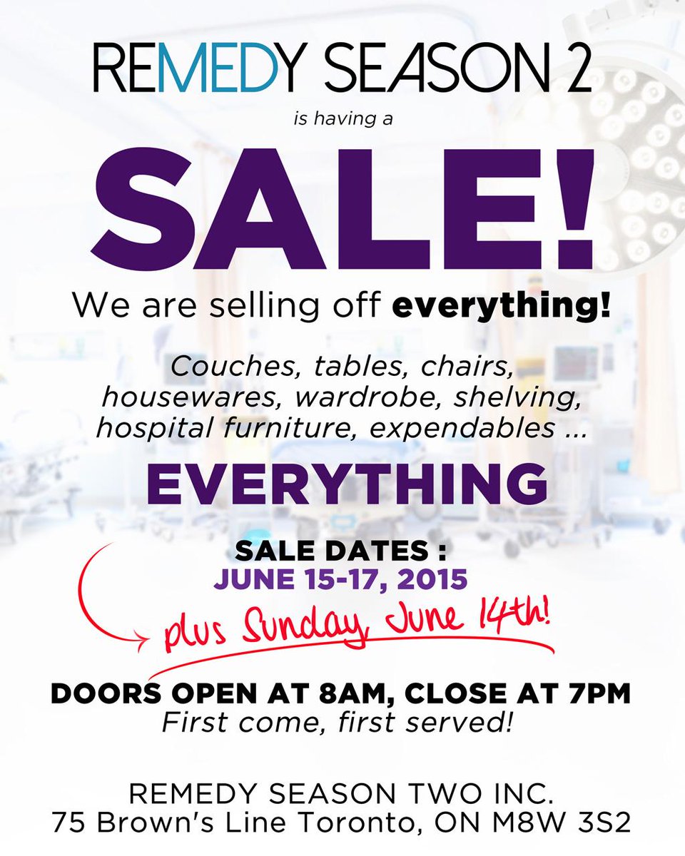 Come join us at the Remedy Set Sale! Everybody is welcome.