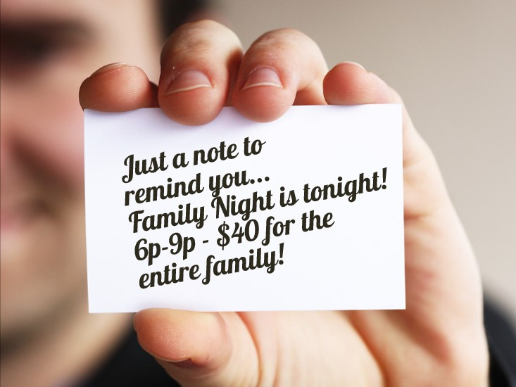 Remember... $40 for your immediate family only (parents and siblings). See you soon!