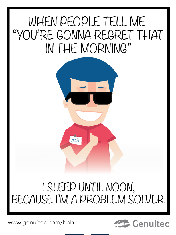 Genuitec's tweet photo. Good Morning Everybody! Set your alarms a little longer today! ;) #GotBob #developer #Coderlife #coder http://t.co/FxNnxcJLOe