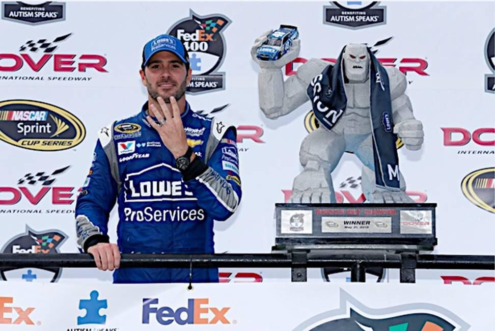 chris_valletta's tweet photo. HUGE #WIN for @JimmieJohnson! Looks like his trophy is #cooling off w/ the @MissionAthlete #enduracool towel! @NASCAR http://t.co/DtR5orOPP7