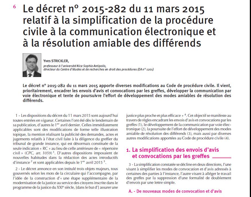 RevueProcedures's tweet photo. Le décret n° 2015-282 du 11 mars 2015, étude par Y. Strickler - @RevueProcedures http://t.co/uhcdWsxjbh