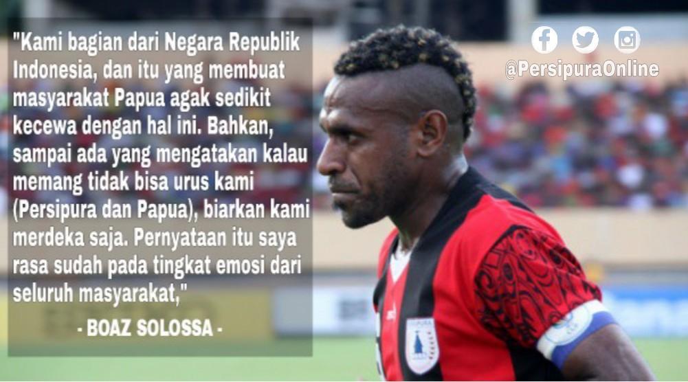 Apa yang disampaikan Boaz adalah yang dirasakan masyarakat Papua saat ini... #SaPersipura #SavePersipura