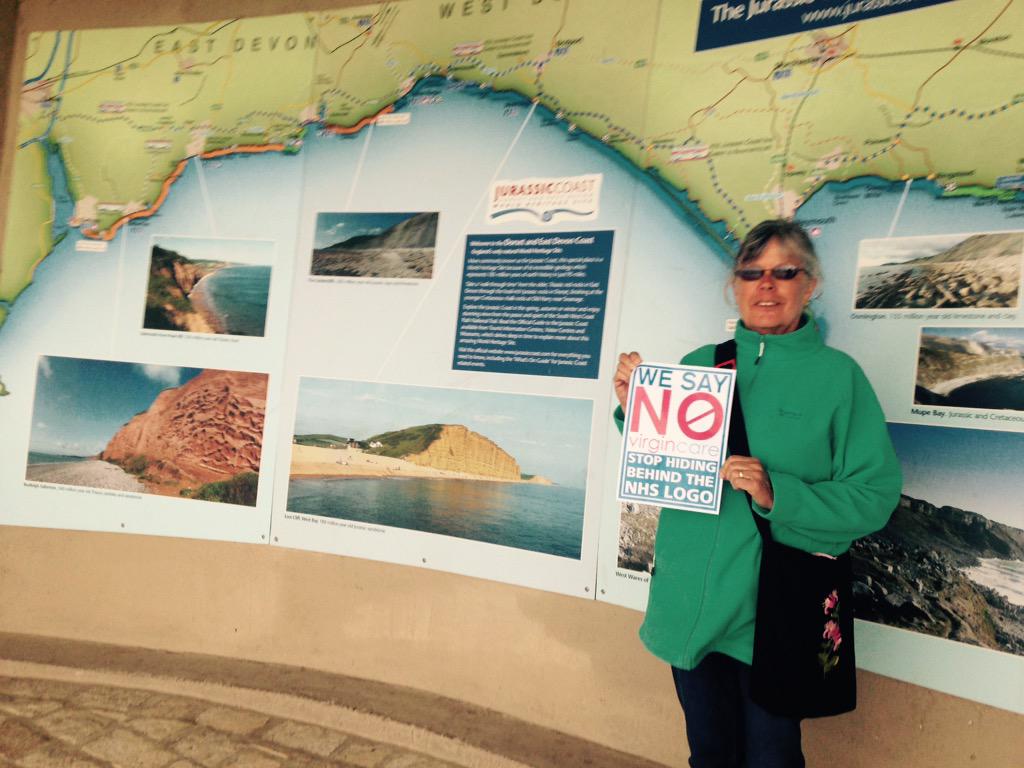 DorsetNHS's tweet photo. .@VirginCare Residents demand 'STOP passing off Lyme Regis Medical Centre services as the NHS' @thebridportnews http://t.co/hlfFL4hSPs