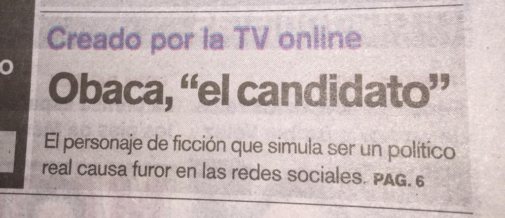 HernanGRod's tweet photo. @Obaca2015 aparece en la tapa del diario @larazoncom Obaca Presidente http://t.co/z6zZ4RTd2l