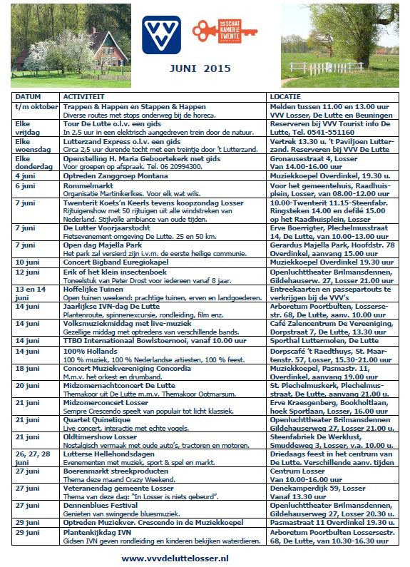 Juni weer boordevol met activiteiten in de gemeente Losser; o.a. Twenterit, Hellehondsdagen, Oldtimerdag, concerten