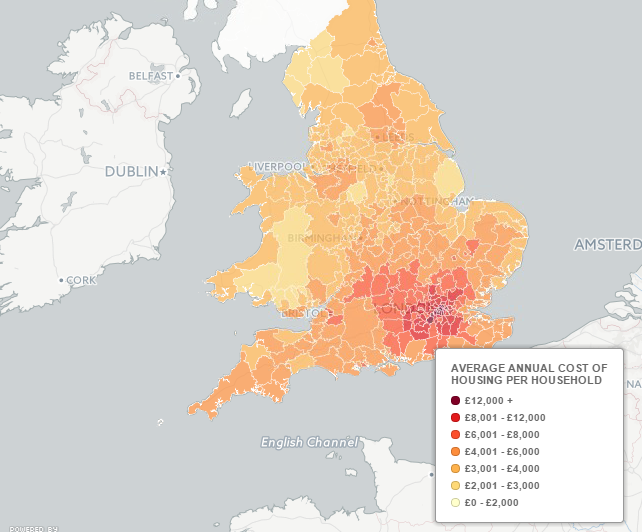 Savills's tweet photo. Interactive map: see the average annual costs of housing per household in England and Wales http://t.co/FOkuwqmg2m http://t.co/x8l2IHSFc7