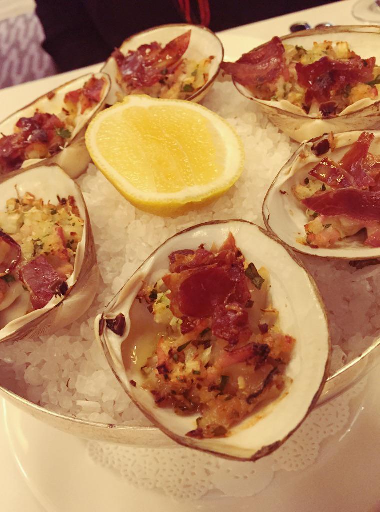 Cloudy Bay Storm Clams, baked with Jamon and parsley crumb @cloudybayclam