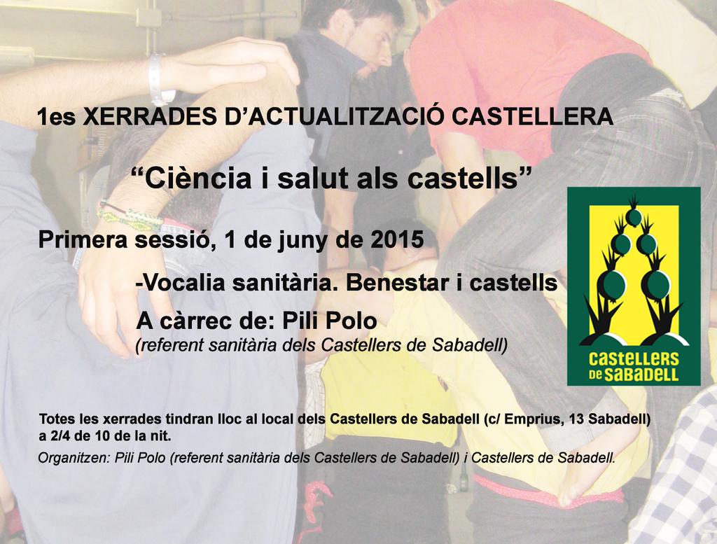 I després de l'assaig, 1es xerrades d'actualització castellera: Ciència i salut al servei dels castells
#castellers