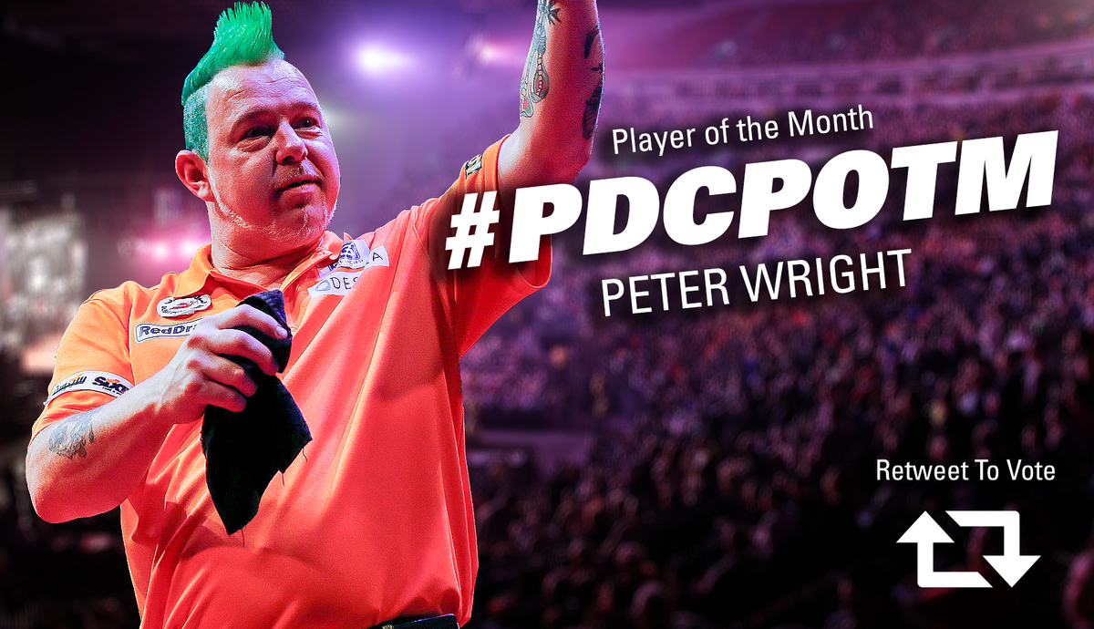 OfficialPDC's tweet photo. PLAYER OF THE MONTH: RT to vote for @snakebitewright as your PDC Player of the Month for May! #PDCPOTM http://t.co/UhDU1npYPE