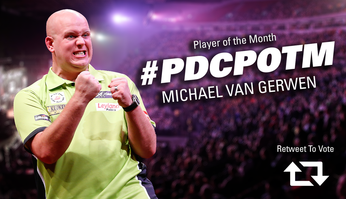 OfficialPDC's tweet photo. PLAYER OF THE MONTH: RT to vote for @MvG180 as your PDC Player of the Month for May! #PDCPOTM http://t.co/GrMVPSXfBx