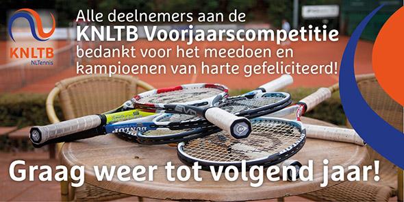 De KNLTB Voorjaarscompetitie 2015 zit er weer op. Hopelijk hebben alle deelnemers mooie tennisweken gehad!