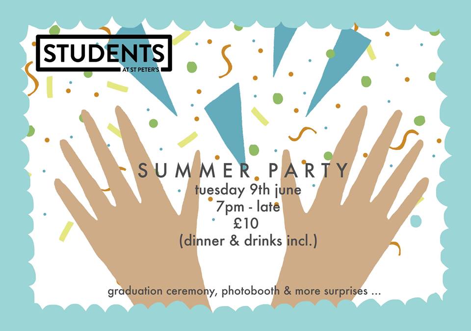 A week tomorrow is the students end of term summer party! If you're a student then come along for a great time!