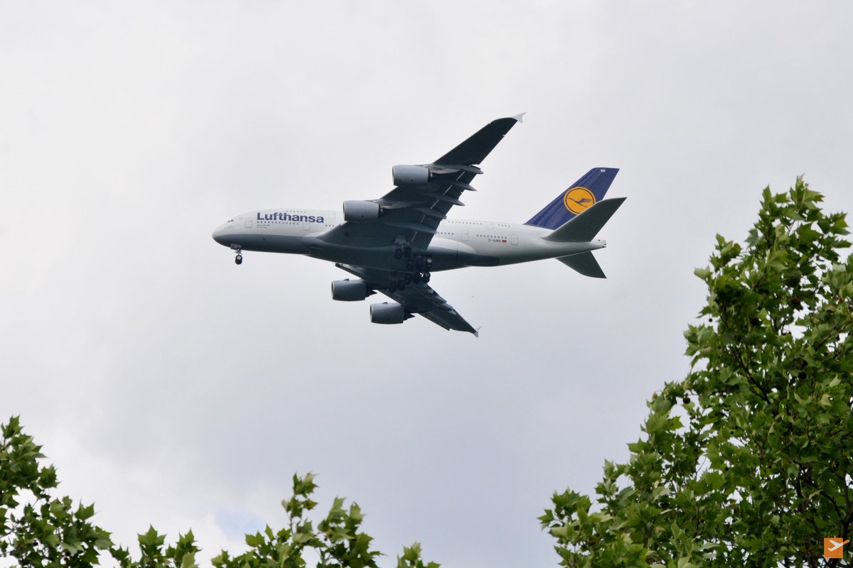 TRSAviation's tweet photo. Looking outside the window: @Lufthansa|s impressive @Airbus 380 approaching @Airport_FRA. #avgeek #avgeeks #fraspots http://t.co/p2GWJOWvkX