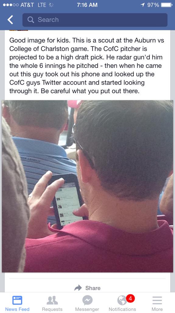 Student-Athletes be careful what you put on social media! You never know who is reading it!