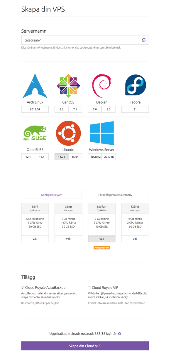 CloudRoyale's tweet photo. Kom igång med din Cloud VPS, enklare och snabbare än någonsin! http://t.co/iXPc31tjq3 http://t.co/b7pBrunJkG