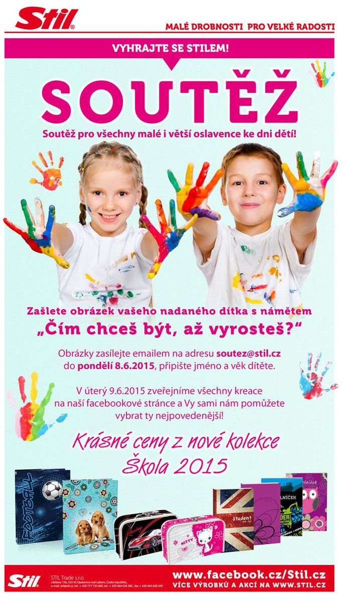 Stil_cz's tweet photo. Všem dětem, menším i těm větším, přejeme krásný sváteční den!
A nezapomeňte s námi soutěžit o krásné ceny! :) http://t.co/vvHh8OCk22
