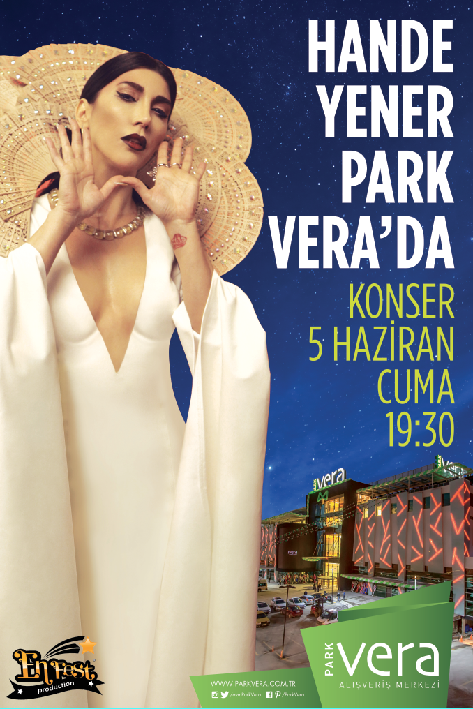 EnFest Production (@enfest_) on Twitter photo Pop müziğinin kraliçesi Hande Yener, 5 Haziran Cuma günü saat 19:30'da Ankara Park Vera AVM sahnesinde! <a href="/handeyener/">Hande Yener</a> Pop müziğinin kraliçesi Hande Yener, 5 Haziran Cuma günü saat 19:30'da Ankara Park Vera AVM sahnesinde! <a href="/handeyener/">Hande Yener</a>
