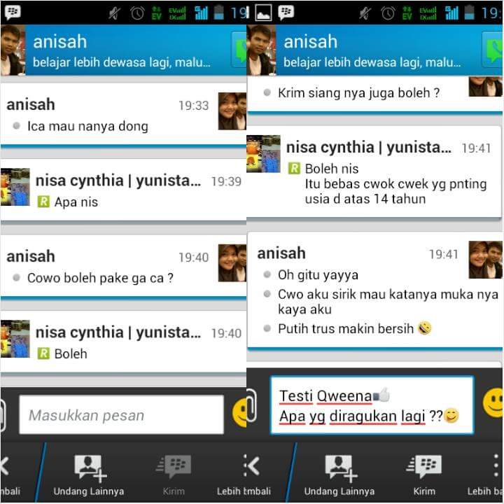 NisaQweena's tweet photo. Pacar juga iri pingin pakai Qweena spy putih&amp;bersih. Ciyee.. Wajah mu blm ada perubahan jg ? Invite 536bfeca http://t.co/1Uma7eVFz1