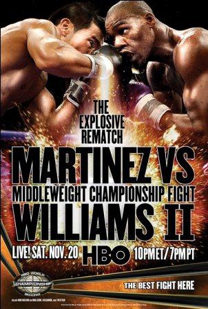 Poster semanal histórico #MartinezWilliams2 @HBOboxing // @maravillabox vs. @PaulThePunisher 2