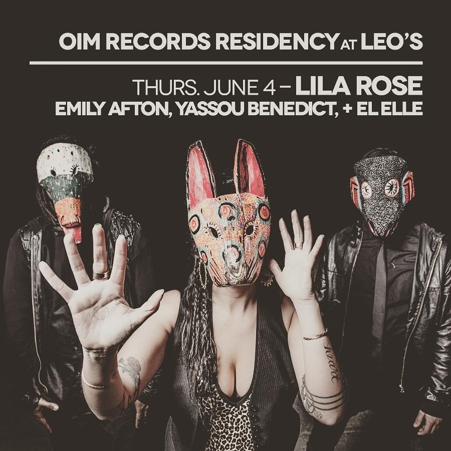 HellaOIM's tweet photo. @oimrecords final week @leosmusicclub @lilarosemusic @emilyaftonmusic @yassoubenedict + #elelle photo: @odellhussey http://t.co/jL2ssMdmDG