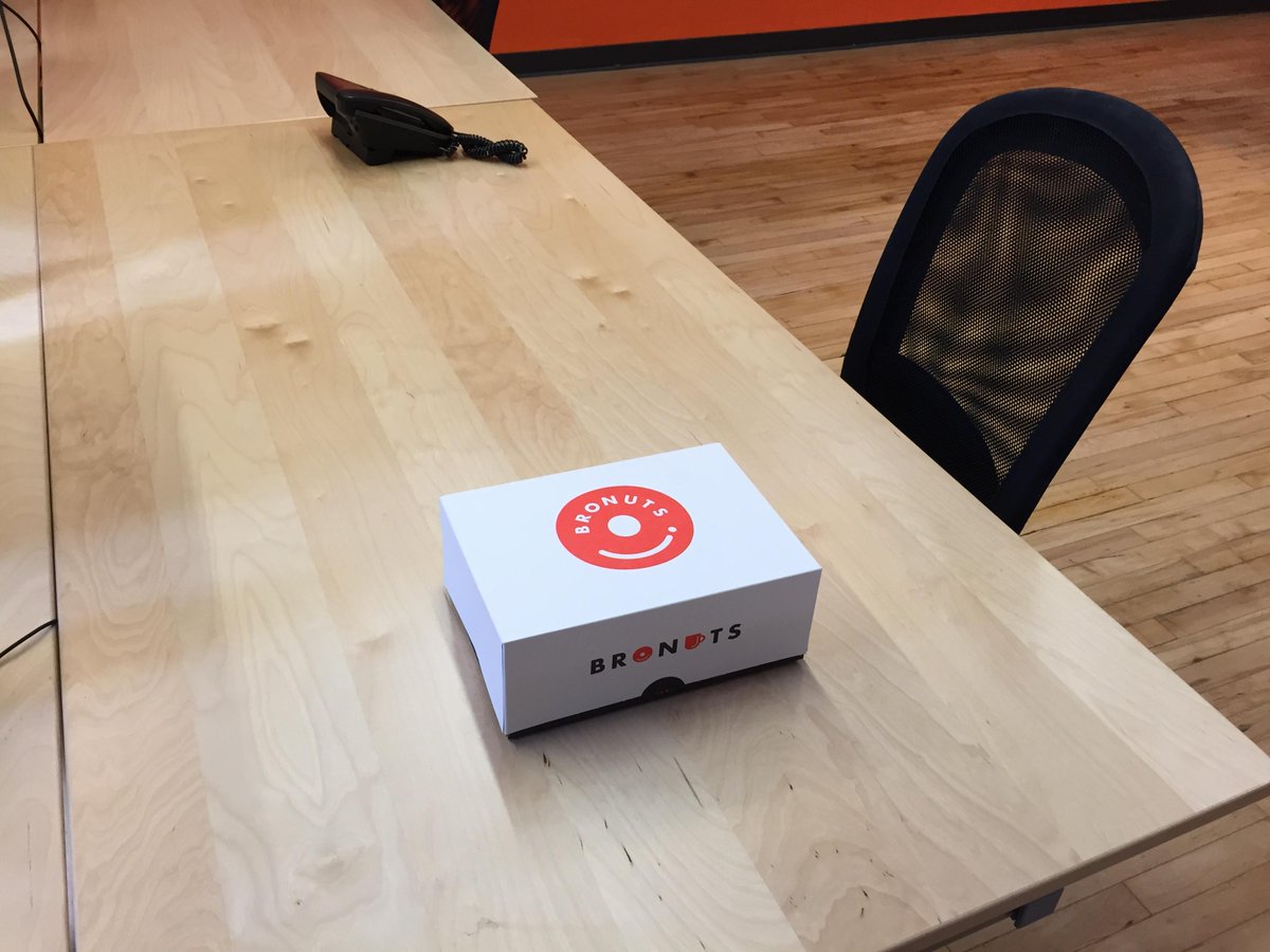 HelloDigiMark's tweet photo. First day in the #wpgexchange and our first box of @bronutswpg. The team, and our @shaw installer devoured them! http://t.co/lRh7UifVFh