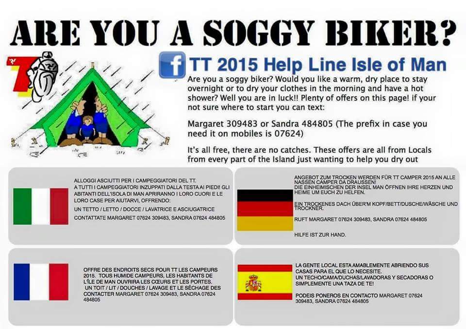 No catch - just generous locals!  #iomtt #TT2015 #biblicalrain