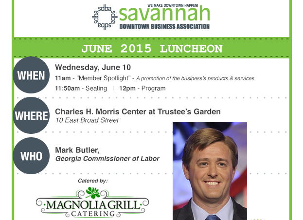 SavannahDBA's tweet photo. RSVP for our June luncheon featuring @GeorgiaDOL Commissioner @Butler4GA! http://t.co/5TqIY8KdaA http://t.co/ncBIKqxZCU