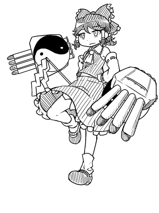 What if reimu had torpedo launchers mounted on her yin-yang orbs? 