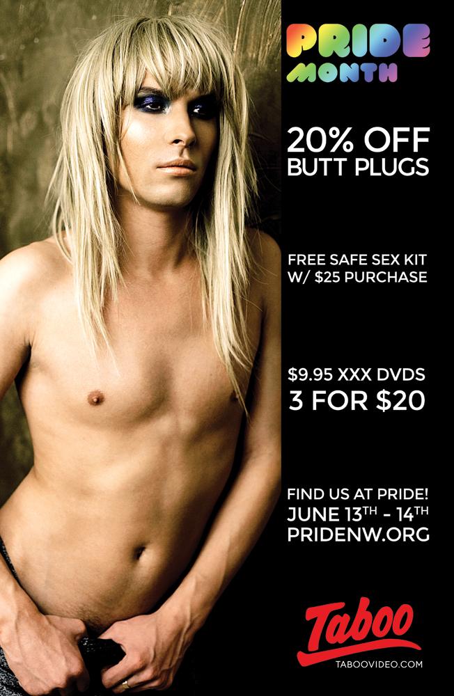 TabooVideo's tweet photo. http://t.co/GVqAXhfhx6 #PRIDEMONTH  Find us at #pridenw ! This Month : 20% OFF #ButtPlugs &amp; More! #pdx #pdxxx #sex http://t.co/XYFH1oiZqa