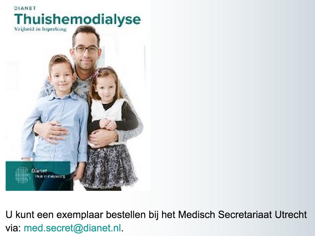Dé brochure van dé thuishemodialyse aanbieder, in het kader van 
" Wat aandacht krijgt     groeit."